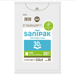 日本Sani Pack Nocoo垃圾袋30L厚度0.013半透明30件（CUH34）