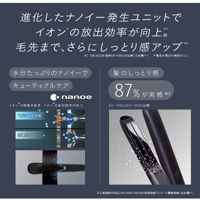 Panasonic Hair Iron Nanocare直接海外黑色EH-HS0J-K ｜ 多和夢