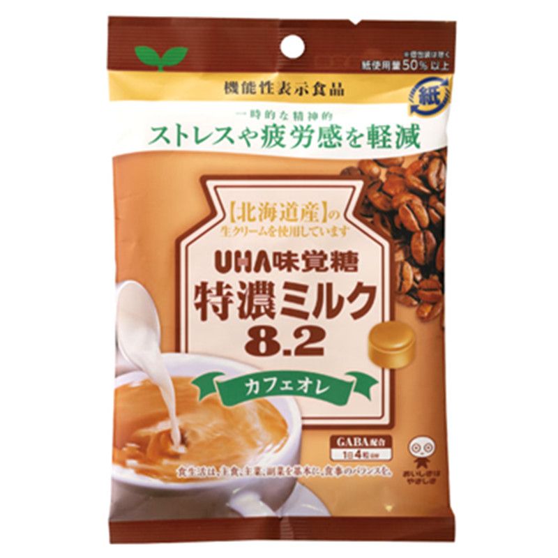 UHA Mikakuto Tokuno Milk 8.2 Cafe au Lait (Foods with Function Claims)