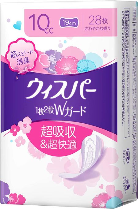 日本宝洁护舒宝2合1双重防护女性吸收护理10cc排泄物和水分护理护垫28片