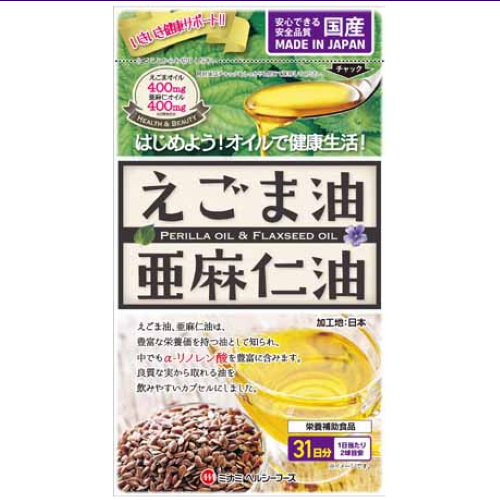 Minami Healthy Foods Egoma油和亞麻籽油400㎎x 62球