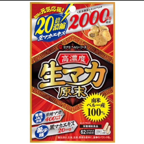 Minami Healthy Foods RAW MACA 20次濃縮凝集提取物300㎎x 62球