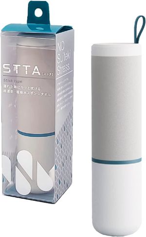 アイオン STTA 超速乾 超吸水 スティック型 スポンジタオル ライトグレー コンパクト 携帯用 日本製 1本入