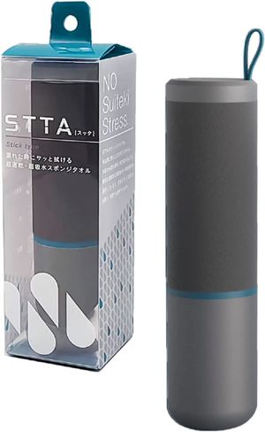 アイオン STTA 超速乾 超吸水 スティック型 スポンジタオル ダークグレー コンパクト 携帯用 日本製 1本入