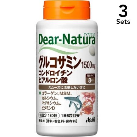 [Set of 3] Dear-Natura Glucosamine, Chondroitin, and Hyaluronic Acid, 180 tablets