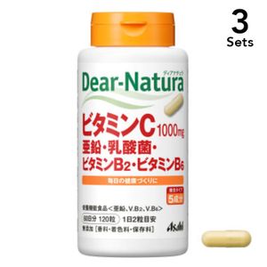 【3个装】Asahi朝日 Dear-Natura 维生素C・B群・锌・乳酸菌 120粒