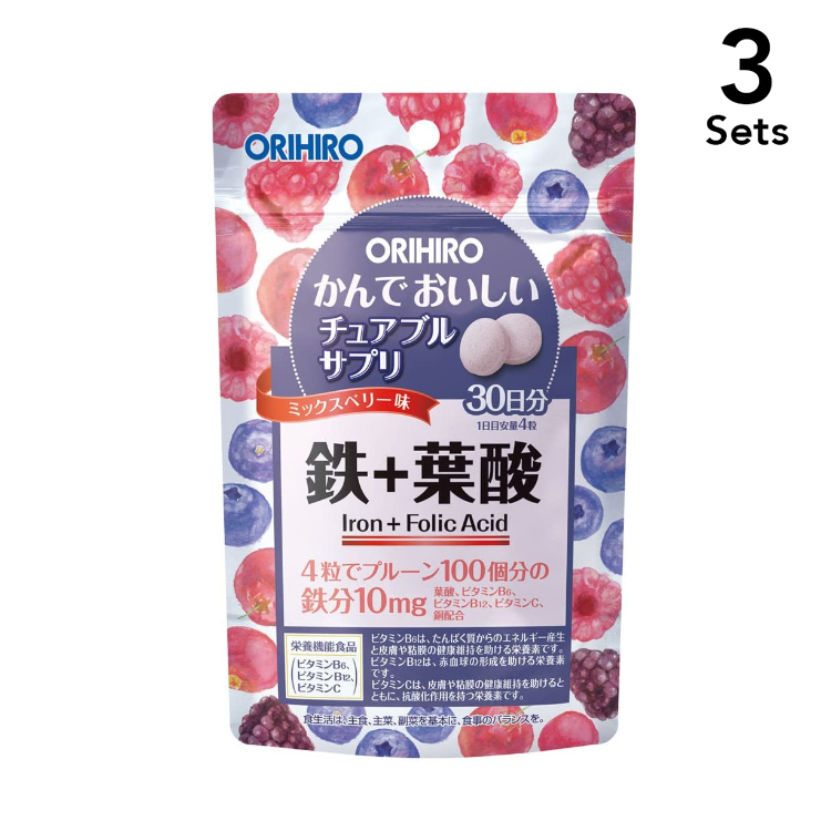 ORIHIRO 【3入組】ORIHIRO 鐵質綜合營養素咀嚼錠 120粒