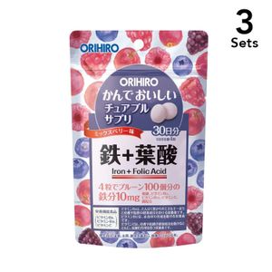 【3个装】ORIHIRO  铁质综合营养素咀嚼锭 120粒