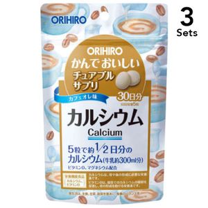 【3个装】ORIHIRO 钙+乳酸菌咀嚼锭 牛奶咖啡口味 150粒