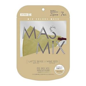 Kawamoto MASMIX Mask 7 Latte Beige x Wine Red