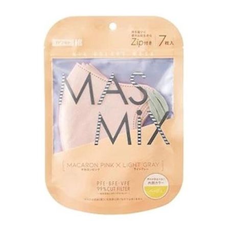 카와모토 MASMIX 마스크 7매 마카롱 핑크×라이트 그레이