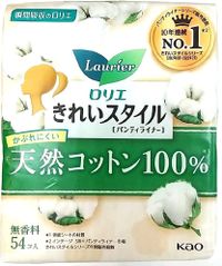 花王 ロリエ きれいスタイル 天然コットン100% 54コ入