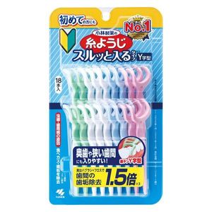 Kobayashi Thread Picks Easy to Put In Y-Shaped Dental Floss (18pcs)