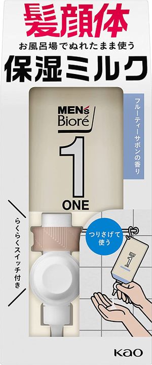 花王 メンズビオレ　ＯＮＥ　全身保湿ミルク　フルーティサボン 300ml《 髪・顔・体 に使える 全身用乳液 》