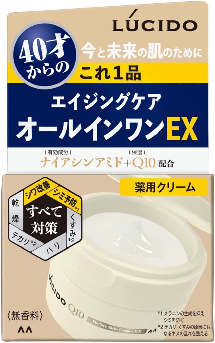 マンダム LUCIDO 薬用パーフェクトスキンクリームEX 保湿 シワ シミ オールインワン 90g