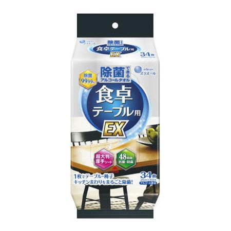 DAIO PAPER Elleair Disinfectant Alcohol Towel for Dining Tables EX 34 Sheets