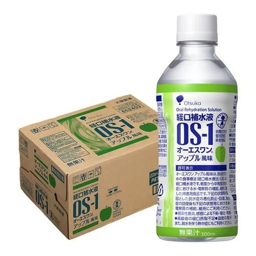 Oral rehydration liquid OS -1 (OS One) Apple flavored plastic bottle 300ml (× 24)