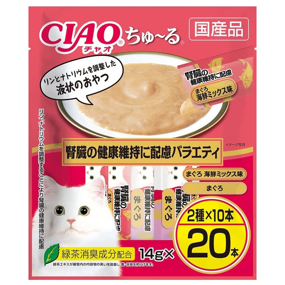 CIAO ちゅ～る 腎臓の健康維持に配慮バラエティ 14g×20本