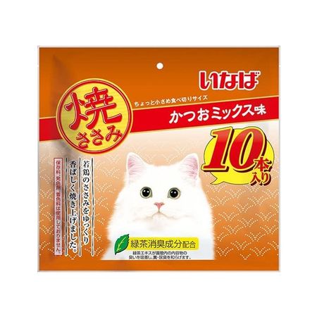 CIAO Grilled Chicken Fillet, Bonito Mix Flavor, Pack of 10