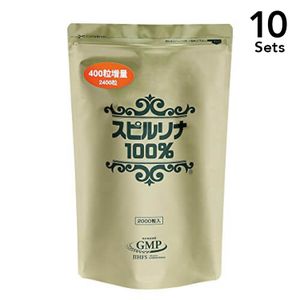 【Set of 10】 Spirulina 100% [2000 tablets+400 grains]