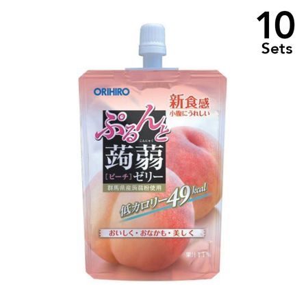 [ 10入組] ORIHIRO Purunto 蒟蒻果凍 桃子口味 130g