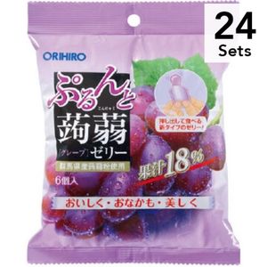 【24个装】ORIHIRO 挤压式低卡蒟蒻果冻  葡萄口味  20g×6个
