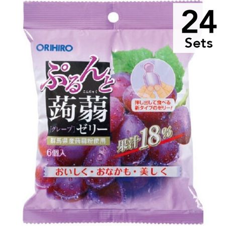 【24개 세트】푸른과 곤약젤리 파우치 포도 6 개 입