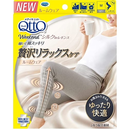 Reckitt Benckiser Japan MediQtto 綁腿中的醫療週末絲滑絲質灰色m