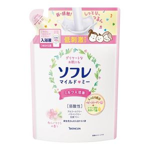 ソフレ マイルド・ミー ミルク入浴液  和らぐサクラの香り 600mL (詰め替え用)
