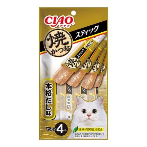 いなば ＣＩＡＯ（チャオ） 焼かつおスティック 本格だし味 15g (×4本)