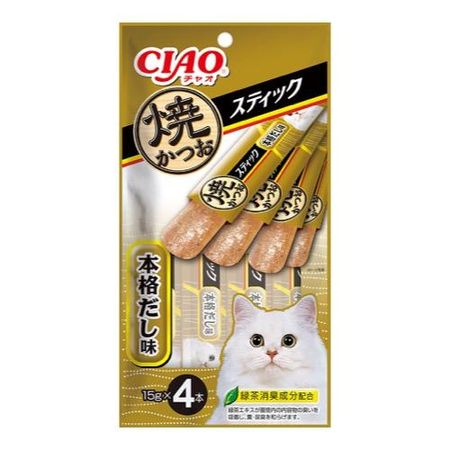 Inaba CIAO 烤鰹魚條，正宗高湯口味，15g（x4）