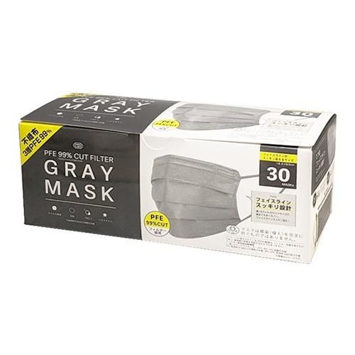 富士 カラーマスク ＧＲＡＹ ＭＡＳＫ 30枚