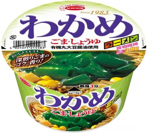 【Set of 12】 [Box sale] Ace cock Wakame ramen sesame / soy sauce