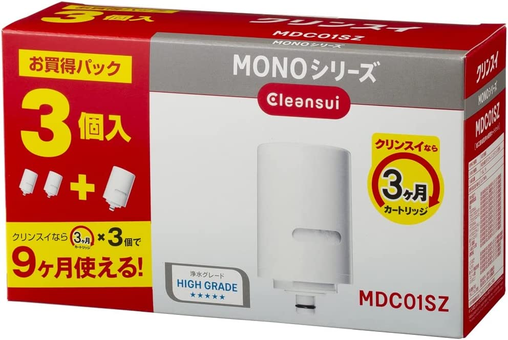 Mitsubishi Chemical Cleansui Cleansui 三菱化學清潔清水淨水器墨盒3件單聲道系列MDC01SZ