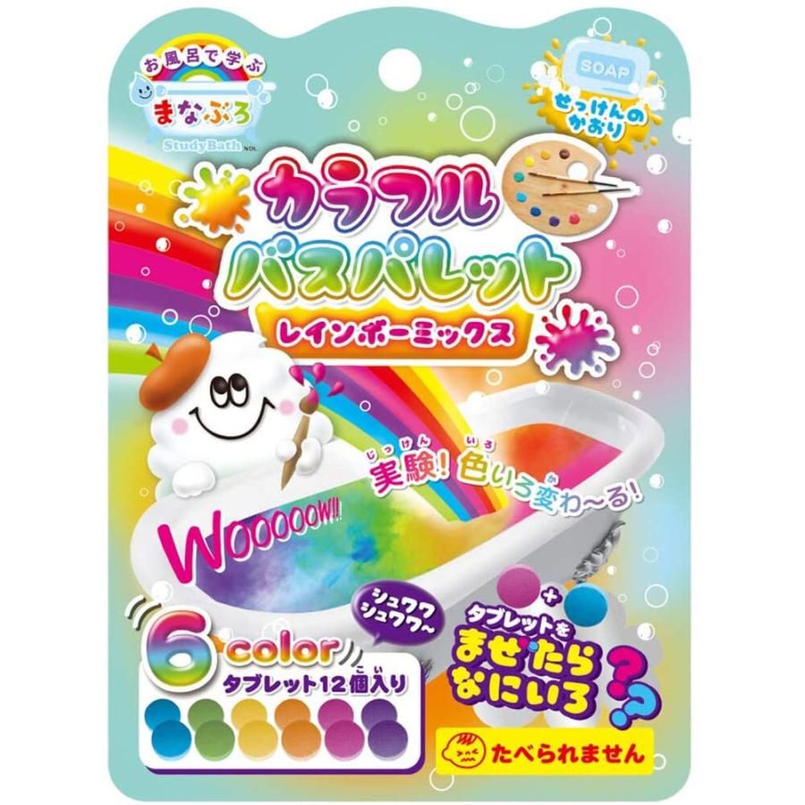 Manaburo 화려한베이스 팔레트 무지개 믹스 욕실에서 배우기 (6 색 x 2 조각)