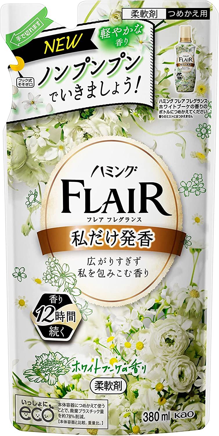 花王 Humming Flair Fragrance 白色花束香味 補充包 380ml