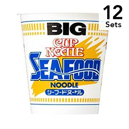 【Set of 12】Nissin Food Cup Noodle Seafood Big 104G