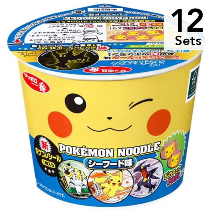 【Set of 12】Sanyo Foods Sapporo Ichiban Pokemon Noodle Seafood Taste 37g