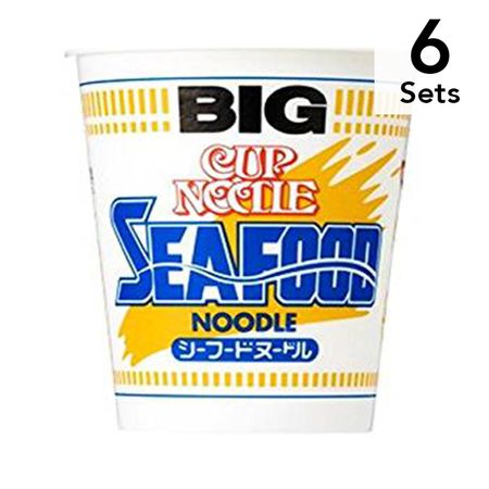 【Set of 6】Nissin Food Cup Noodle Seafood Big 104G