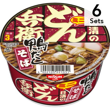 【6개 세트】닛신 돈베이 오리고기 육수 소바 미니 46g