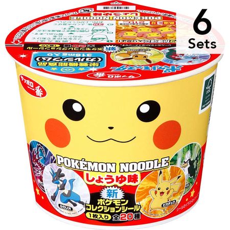 [Set of 6] Sanyo Foods Sapporo Ichiban Pokemon Noodles, Soy Sauce Flavor, 38g