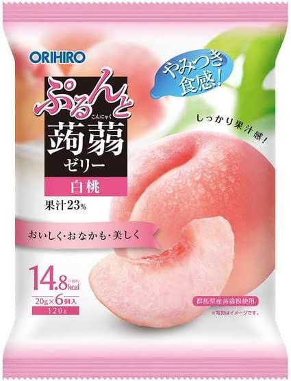 オリヒロプランデュ ぷるんと蒟蒻ゼリー　(白桃 ２０ｇ×６個入)