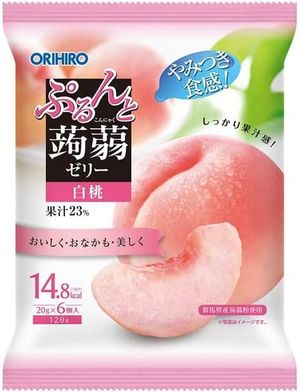Orihiro Plandu Purun and Konjac Jelly (white peach 20g x 6 pieces)
