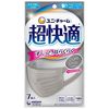 Unicharm 超舒適口罩，褶皺型，淺灰色，常規款，7 片裝