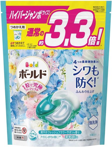 P&G 볼드 젤볼 4D 프레시 플라워 사본 리필 하이퍼 점보 36개입