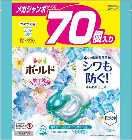 宝洁 Bold Gel Ball 4D 清新花香皂香型补充装 超大号 70 件