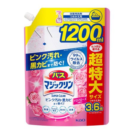 花王 浴室魔術靈超強清潔劑 補充包 玫瑰香氛 1200ml