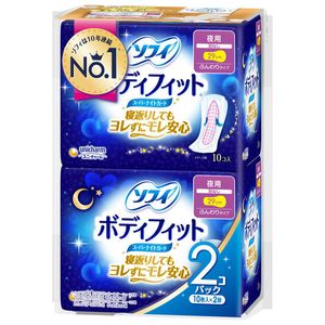 尤妮佳衛生棉 蘇菲緊身超級夜用護翼夜用無護翼 (29cm) 1包 (10片 x 2)