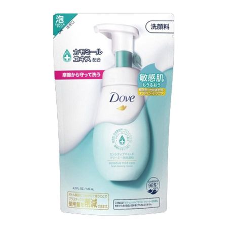 유니레버 재팬 도브 센서티브 마일드 크리미 거품 세안제 리필용 125ml