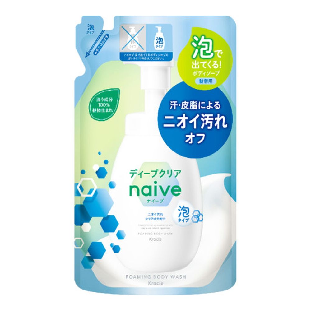 Kracie Naive Foaming Body Wash Deep Clear Refill 480ml